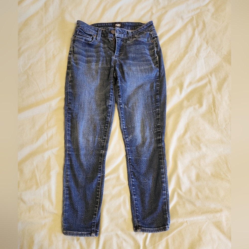 PAIGE Women's Straight Leg Jeans in Deep Blue